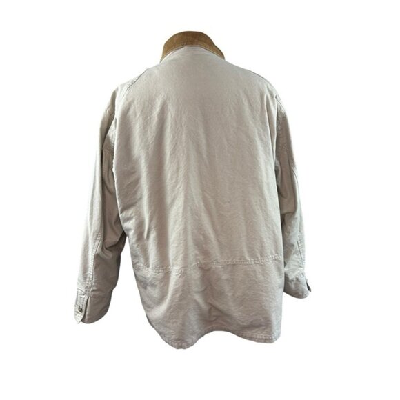 *Eddie Bauer Barn Jacket Mens L Tan Chore Coat Flannel Lined Button Cabincore - Picture 4 of 11